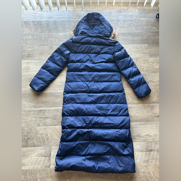 Lands End Down Coat Max 600 Long Maxi XS Navy $300 - Picture 2 of 12